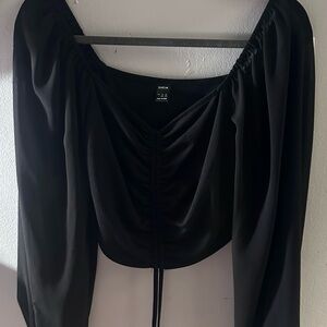 SHEIN black long sleeve crop top